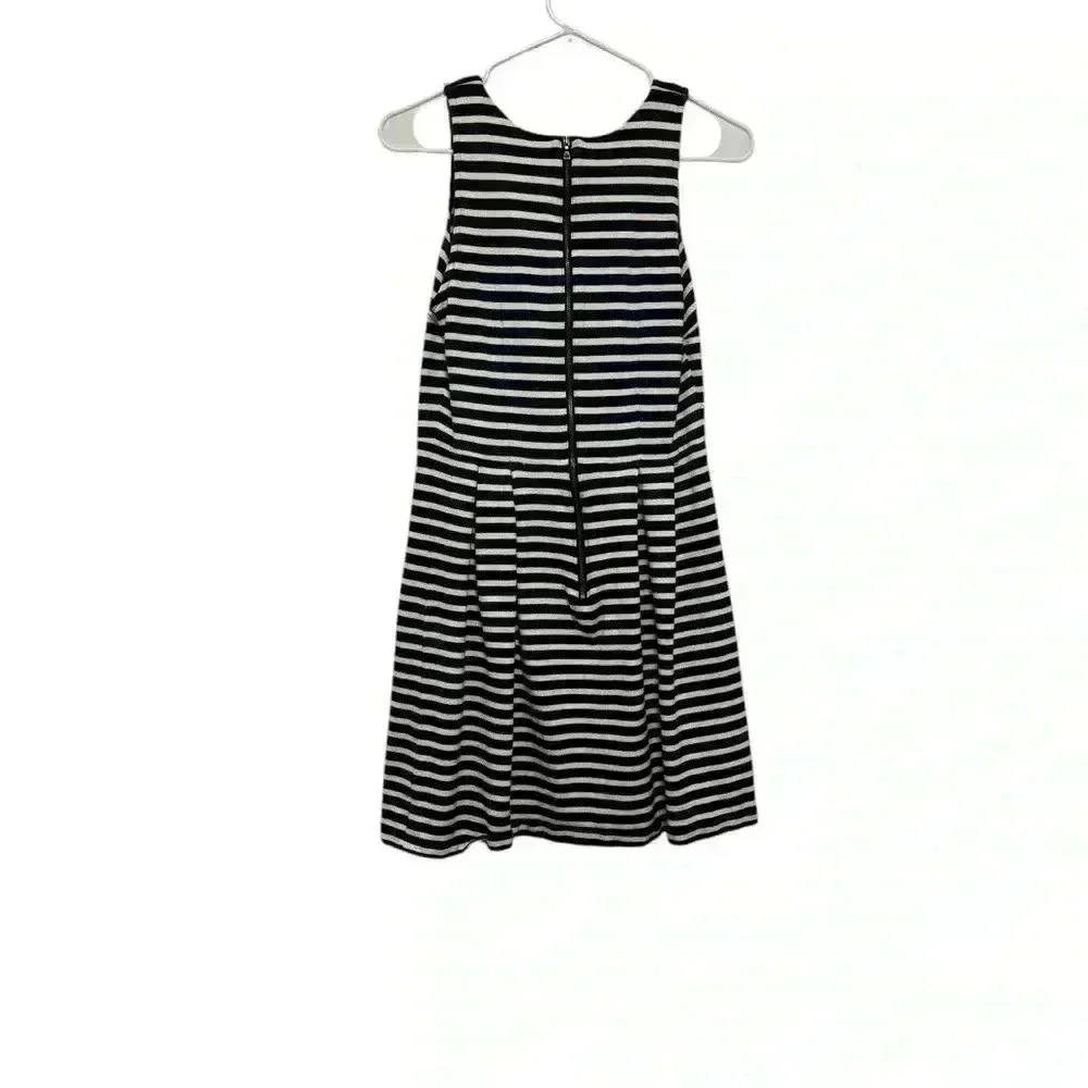 Anne Taylor Loft  Navy and White Striped Sailor Dress Size 8 - Picture 2 of 3